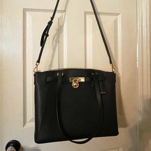 Micheal Kors Black Leather Tote